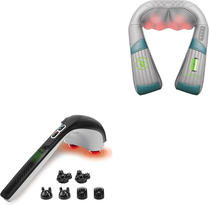 Snailax Handheld Back Masssager and Neck Massager Bundle