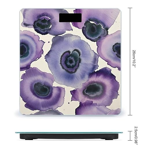 Abstract Watercolor Purple Weight Scale Highly Accurate Digital Weighing Scale with Large LCD Display Smart Bathroom Scales for Home Bedrooms and Gift Giving