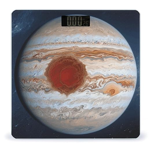 Jupiter Great Red Spot Scale for Body Weight Sturdy Tempered Glass Weighing Scales with LCD Display Accurate Digital Bathroom Scale Convenient Body Fat Smart Scales Easy Read
