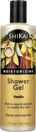 Shikai All Natural Moisturizing Shower Gel Vanilla 12 Fl Oz (Pack of 3)