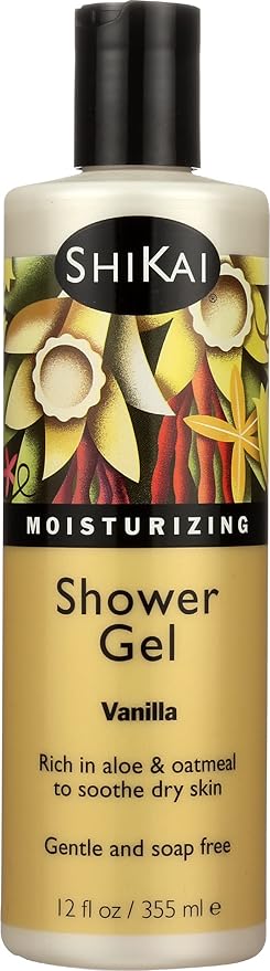 Shikai All Natural Moisturizing Shower Gel Vanilla 12 Fl Oz (Pack of 3)