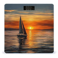 Sunrise Sailing Boat Bathroom Scale Large LCD Backlight Display Digital Scale Rounded Corners Body Scales Automatic Power On/Off Bathroom Scales for Home Bedrooms