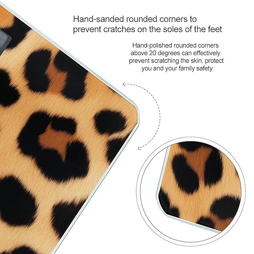 Women's Fashion Automatic Switch Digital Bathroom Weighing Scale Smart Scale Wild Animal Leopard Print