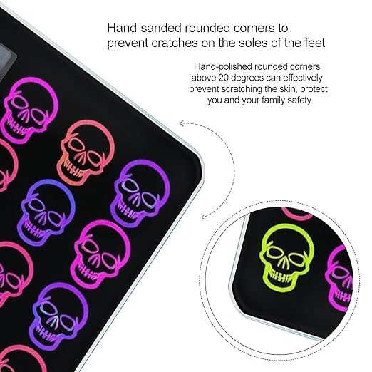 Smart Scale for Body Weight Digital Bathroom Weighing Scale Energy Saving Scale Neon Skulls