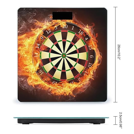 Dart Board Scale for Body Weight Anti-Slip Sturdy Tempered Glass Weighing Machine Highly Digital Accurate Bright LCD Bathroom Scale for Household Gift