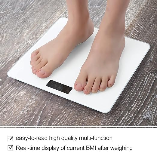 Energy Saving Scale Bathroom Weighing Scale Smart Scale for Body Weight Digital White