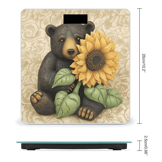 Sunflower and Bear Smart Scale for Body Weight Accurate Bathroom Scale with LED Display Digital Weight Scales Weighing Machine High Precision Scales for Bath Home