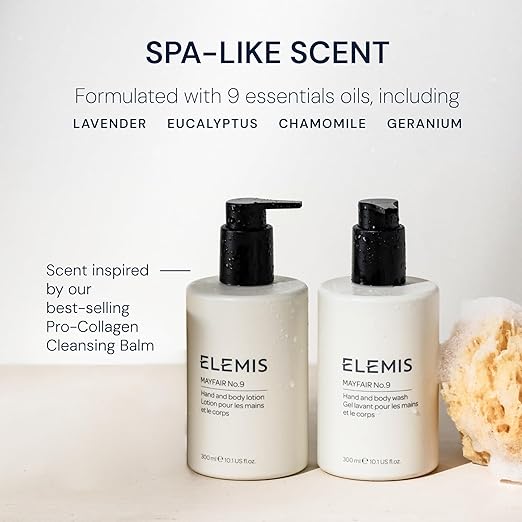 ELEMIS Mayfair No.9 Hand &amp Body Wash Cleanses Hydrates and Refreshes 95% Biodegradable PEG- and SLS-Free Refillable + Recyclable Bottle 300ml