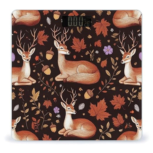 Smart Scale for Body Weight Digital Bathroom Weighing Scale Energy Saving Scale Autumn Leaves Fall Foxes Deer