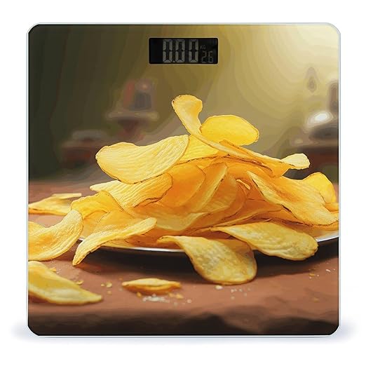 Potato Chips Weight Scale for Body Weight Digital Bathroom Scale High Capacity Accurate Digital Weighing Scales and Easy-to-Read on Backlit LCD Display Scales