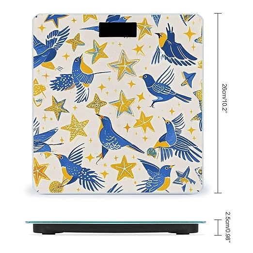 Star Bird Print Scale for Body Weight Smart Scales Digital Bathroom Scale High Precision Weighing Scales with Large Display Weighing Machine for People