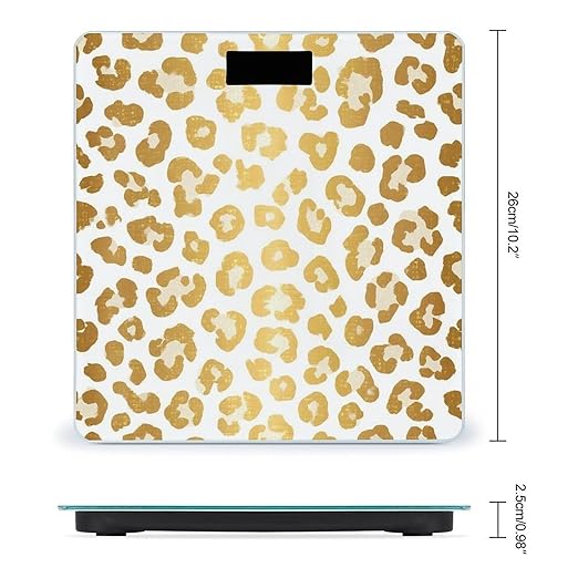 Automatic Switch Digital Bathroom Weighing Scale Smart Scale for Body Weight Cheetah Gold Leopard Print