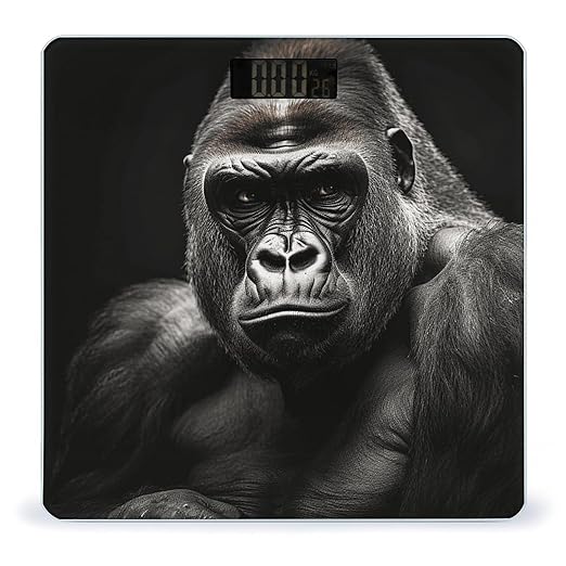 Male Gorilla Bathroom Scale for Body Weight LCD Display Digital Bathroom Scale Tempered Glass Bathroom Weight Scales Fashion Smart Scales for Home Bedroom 400 Lb