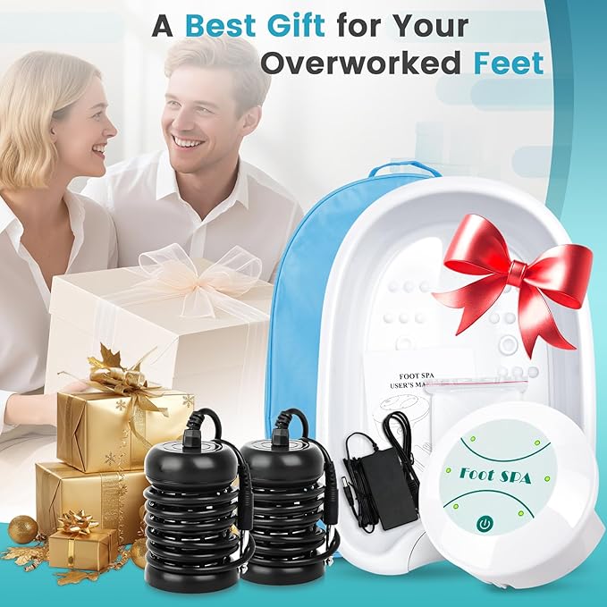 Ionic Foot Bath Detox Machine Portable Foot Detox Machine Ion Cleanse Bath System with Stroage Bag 100 Spa Liners Spa at Home Detox