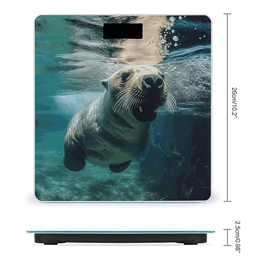 Funny Sea Lion Weight Scale Digital Electronic Scales Bathroom Scale Larg LCD Backlight Display High Precision MeasurementsTempered Glass