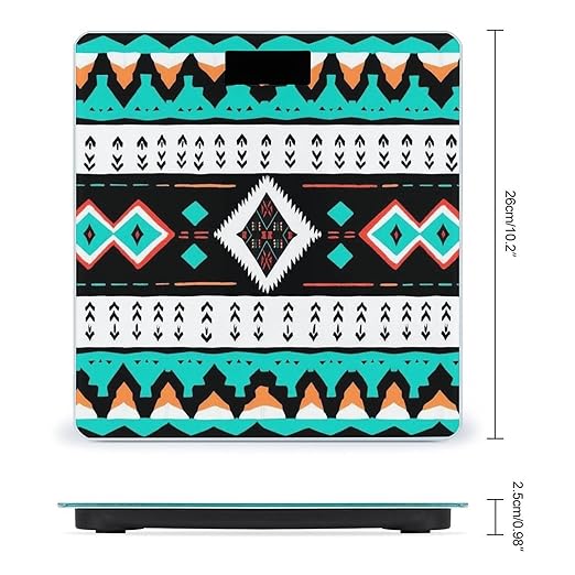 Men's Fashion Automatic Switch Digital Bathroom Weighing Scale Smart Scale Ethnic Aztec Geometric Indiana Western Southwest Pattern