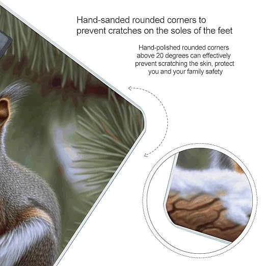 Little Squirrel Scale for Body Weight High Precision Digital Weight Scales with LCD Display Anti-Slip Sturdy Slim Tempered Glass Bathroom Scale for Home Use