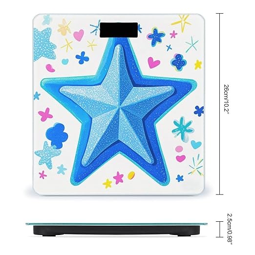 Cartoon Blue Star Smart Scale for Body Weight Accurate Bathroom Scale with LED Display Digital Weight Scales Weighing Machine High Precision Scales for Bath Home