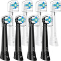 IO Replacement Heads Compatible with Oral B iO 2/3/4/5/6/7/8/9/10 Series Electric Toothbrush Brush Heads with Medium Bristles Compatible with Oral B iO for Gentle Dental Care (8 Black/White)