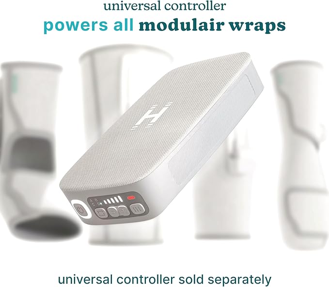 HoMedics Modulair Compression Wrist Wrap Massager – Overlapped Compression Therapy with 4 Programs Adjustable Intensity Heat Settings (Battery Sold Separately)