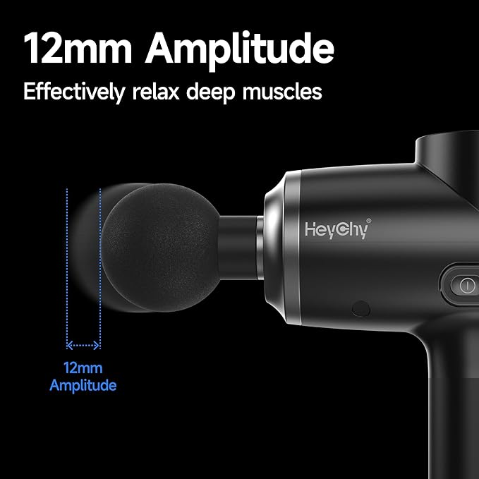 Percussion Massage Gun Deep Tissue with Heat and Cold Head Portable Handheld Muscle Massager Percussion Back Body Masajeador 12mm Amplitude for Athletes FSA Eligible &amp HSA Approved
