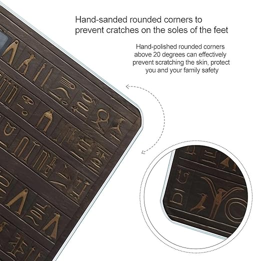 Digital Bathroom Scale for Body Weight Scale with Bright LCD Display High Accuracy Step-On Technology Auto On/Off Ancient Egyptian Hieroglyph Digital Scales 400 Lbs /180kg