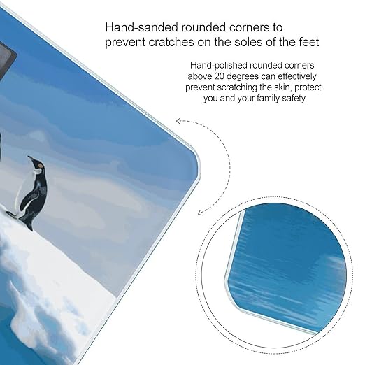 Penguins On The Iceberg Weight Scale Digital Electronic Scales Bathroom Scale Larg LCD Backlight Display High Precisio MeasurementsTempered Glass