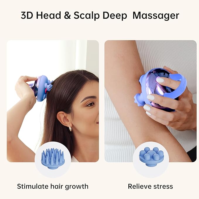 COMFIER Cordless Scalp Massager with 3 kneading Modes8 Claws Christmas Gift for WomenWaterproof Head Massage for Deep CleansingHead ScratcherBody MassagerCat Massage
