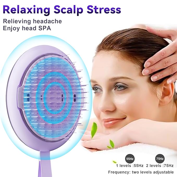 Electric Scalp Massager Tool- Stimulates Hair Follicles to Promote Hair Growth- Relieve Headache Reduce Head Pressure - Handheld Scalp Scratcher Massage Brush- Gifts to Women and Men Relaxing