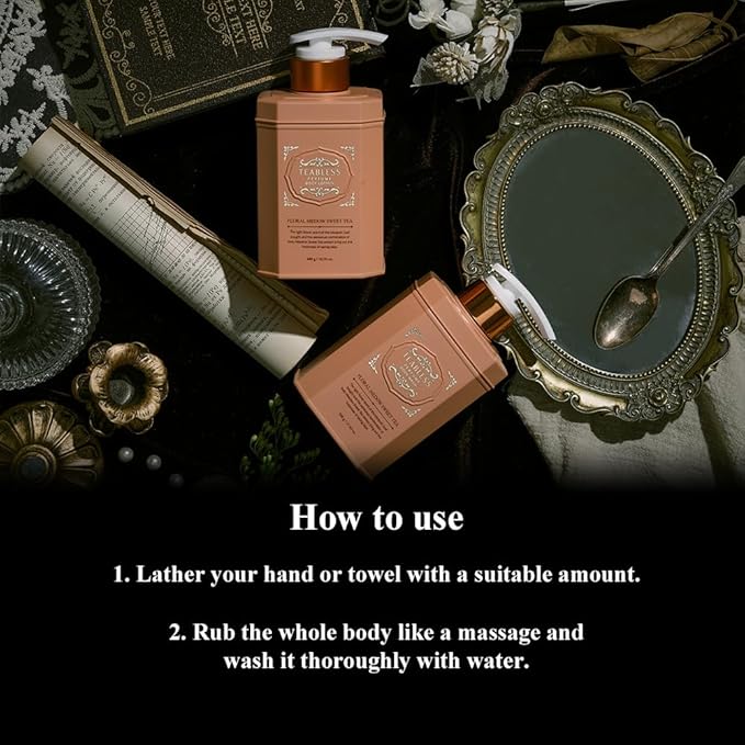 Floral Meadow Sweet Tea Perfumed Body Lotion &amp Body Wash Duo Set Dry Skin &amp Sensitive Skin Daily Hydrating Moisturizer &amp Shower Gel Non-Greasy Jasmine Scent Korean Skin Care