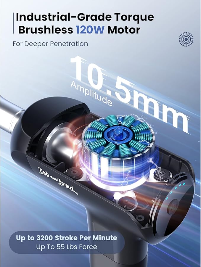 BOB AND BRAD X6 Pro Massage Gun and Electric Heating Pad for Back Neck and Shoulders