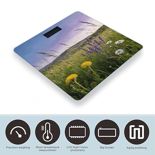 Meadow Smart Scale for Body Weight Digital Bathroom Scale Toughened Glass Weight Scale with Large LCD Backlight Display High Precision Scales Weighing Machine