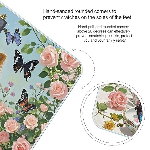 Yorkshire Terrier Tea Party Butterflies Roses Smart Scale for Body Weight Accurate Bathroom Scale with LED Display Digital Weight Scales Weighing Machine High Precision Scales for Bath Home