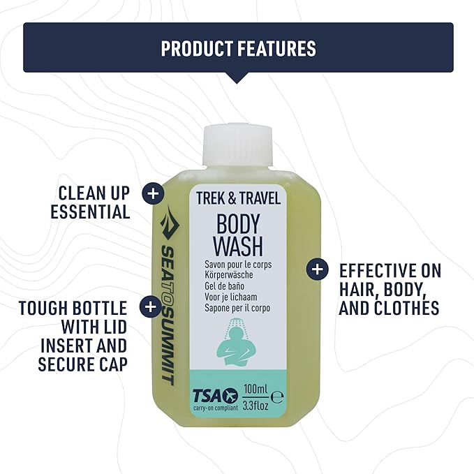 Sea to Summit Trek and Travel Liquid Body Wash Soap 4-Pack (4 x 89ml Bottles)