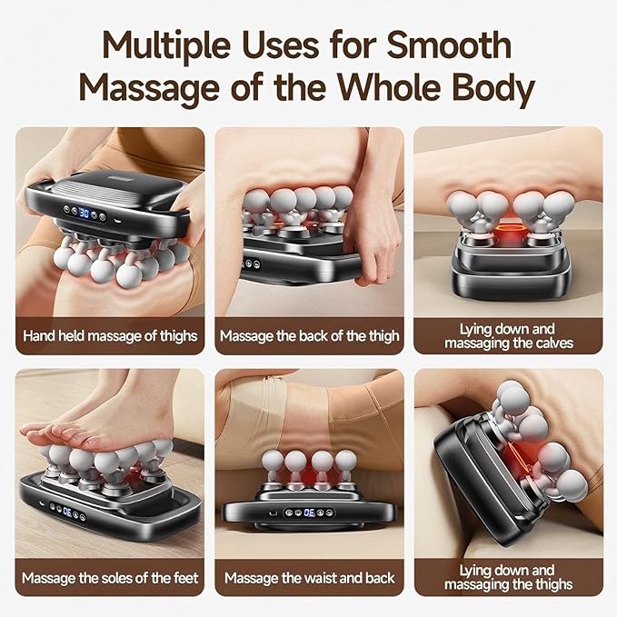 16 Head Massage Gun Deep Tissue - 2026 Upgrade Percussion Massager with 3 Modes &amp 30 IntensitiesQuiet Muscle Massage Gun for BackShoulders Legs Foot Body Muscle Pain Relief Ideal Gifts
