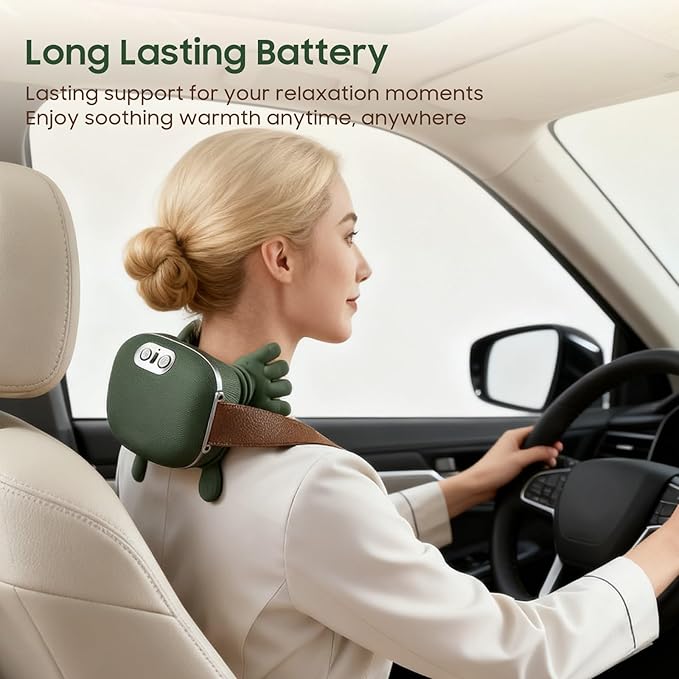 Hand Neck Massager with Fingers Shoulder and Neck Massager with Hands Bionic Heated Massager Deep Tissue Massage Shoulder &amp Cervical Relief Relax Muscle Tension Hands-Free Portable