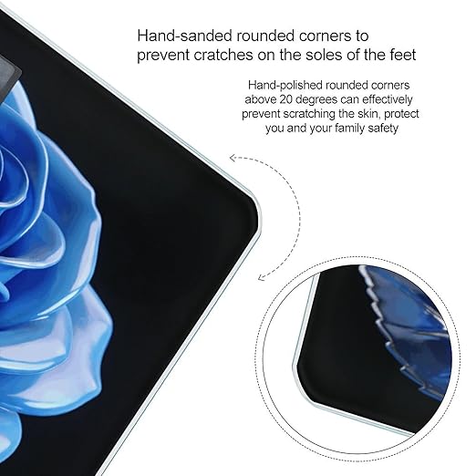 Blue Rose Weight ScaleClear LED Display Bathroom Digital Weighing ScaleTempered Glass Digital Bathroom Scale for Body Weight Capacity Up to 400 Lbs