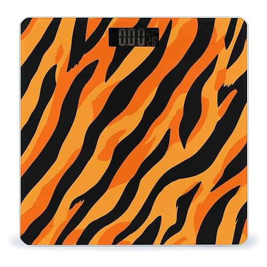 Digital Bathroom Weighing Scale Energy Saving Scale Smart Scale for Body Weight Cool Animal Print Tiger Stripes