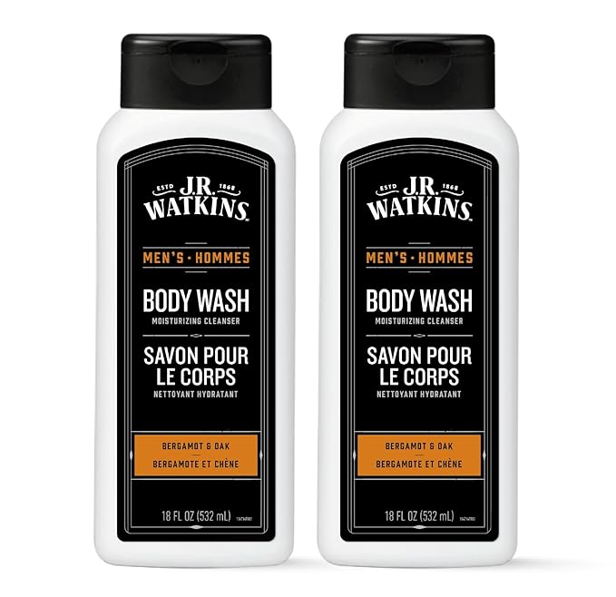 J.R. Watkins Body Wash Men's Bergamot &amp Oak 18 fl oz 2 Pack