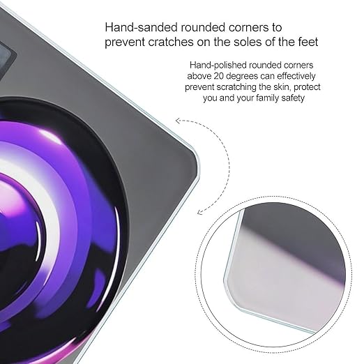 Purple Hearts Smart Scale for Body Weight Accurate Bathroom Scale with LED Display Digital Weight Scales Weighing Machine High Precision Scales for Bath Home