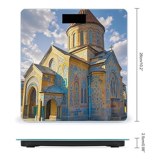 Armenian Church Scale for Body Weight Highly Accurate Digital Bathroom Body Scale Digital Bathroom Scales for People Anti-Slip Large LCD Display Smart Scales