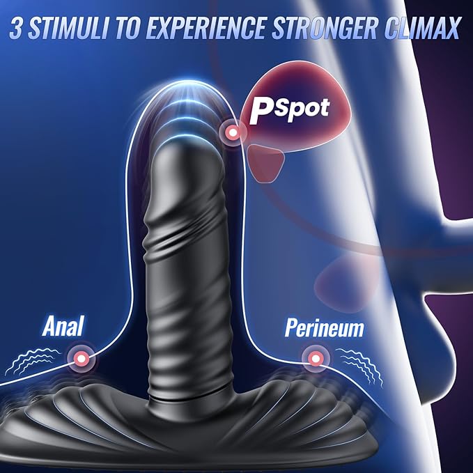 Dual Stimulation Adult for Women 10 Frequency Thrusting Stimulation Modes with Strong Suction Cup for Hands Free Play Automatic Electric Machine Tool for Women Pleasure DFG167
