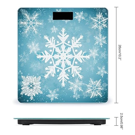 Winter Snowflake Bathroom Scale for Body Weight LCD Display Digital Bathroom Scale Tempered Glass Bathroom Weight Scales Fashion Smart Scales for Home Bedroom 400 Lb