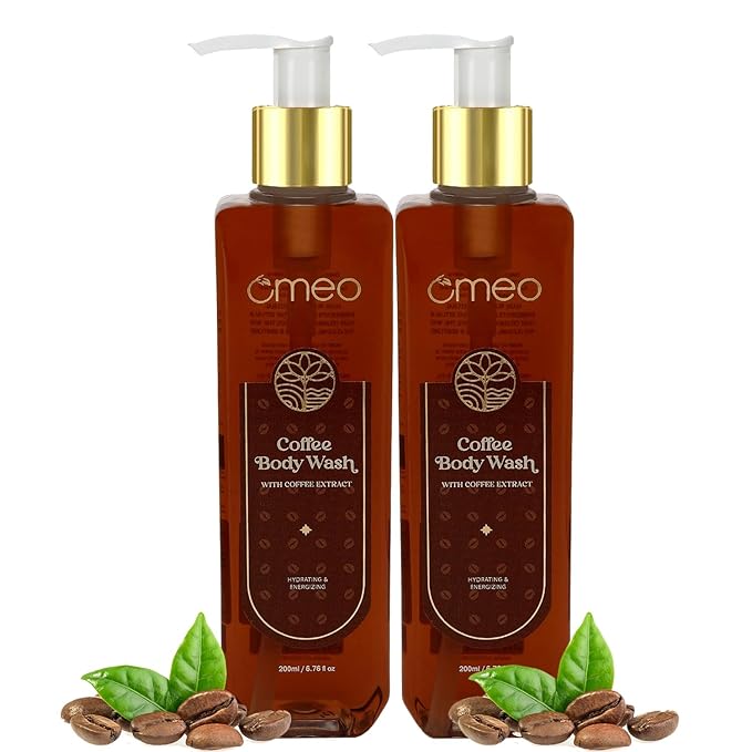 PRZX Coffee Body Exfoliating Wash &amp Shower Gel for Women and Men 200 ml (Pack of 2) | Gentle Exfoliation | Refreshing Aroma | Soap-Free Formula with Glycerin