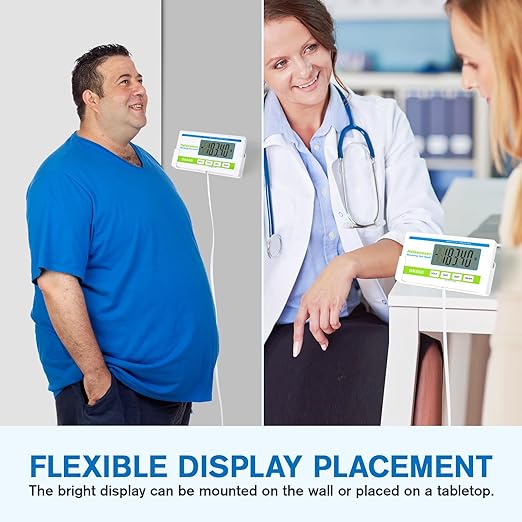 Helsevesen Professional Medical Bariatric Scale Digital Bathroom Scales Low-Profile Heavy Duty Bariatric Scale with Anti-Slip Rubber Mat (DR660W)