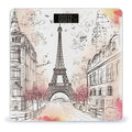 French Paris Tour Eiffel Tower Scale for Body Weight Highly Accurate Digital Bathroom Scale Sturdy Tempered Glass Weighing Scales with LCD Display Fashion Body Fat Smart Scales 400lb