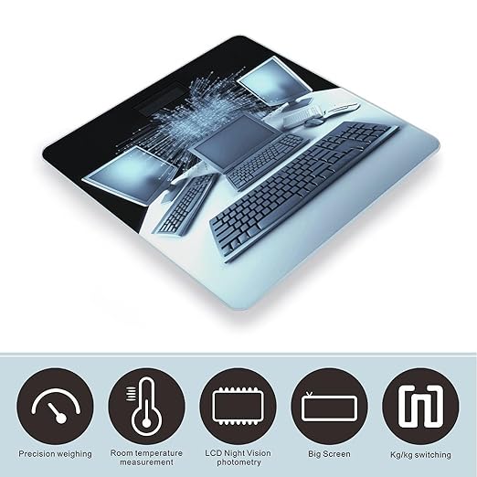 Computers and Internet Bathroom Scale Large LCD Backlight Display Digital Scale Rounded Corners Body Scales Automatic Power On/Off Bathroom Scales for Home Bedrooms