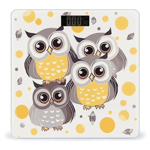 Animal Cartoon Owls Cute Bathroom Scale Ultra-Bright Liquid Crystal Screen Weight Scale Accurate Bathroom Body Scales for Body Weight Bathroom Pet Home Bedroom Gift-Giving