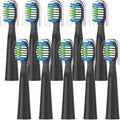 10PCSCompatibility for Fairywill FW-E11 E10 E6 D7S Electric Toothbrush Replacement Brush Heads(10PCS Black)