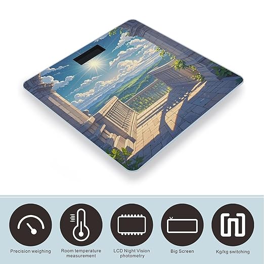 Shining Overlook Scale for Body Weight Digital Bathroom Scale Toughened Glass High Precision Scales for Body Weight with Large LCD Backlight Display Weight Scales